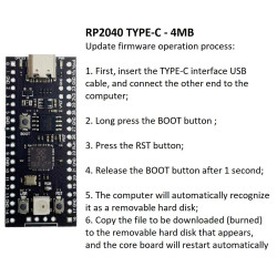MicroController Board Raspberry PI RP2040 USB-C TYPE-C - 4MB Flash